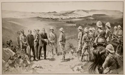 The Formal Surrender of Bloemfontein, from a sketch by W.B. Wollen RI